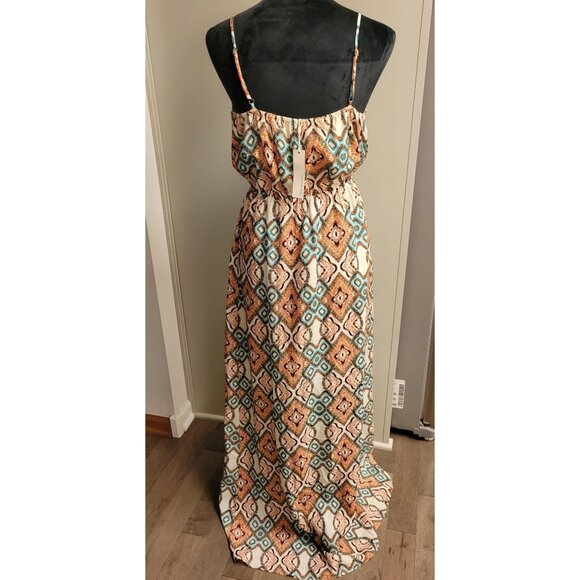Lavender Brown Maxi Dress Multi-Color Adjustable Straps Size M MSRP $177 - Picture 2 of 13